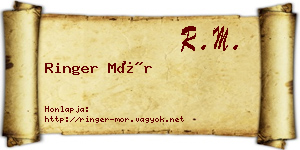 Ringer Mór névjegykártya